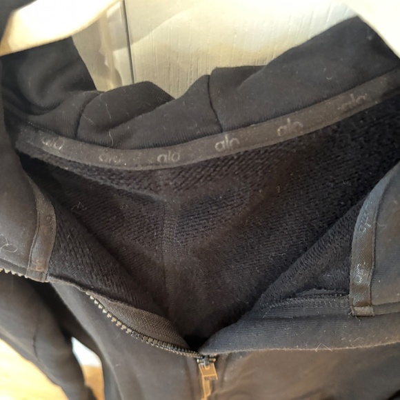 ALO BLACK JACKET MEDIUM WARM WOMEN'S FOUNDATION ZIP HOODIE YOGA - Picture 2 of 4